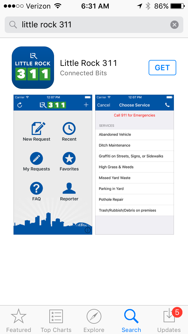City Announces New 311 Mobile App)